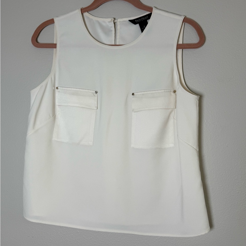 White House Black Market Ivory Sleeveless Blouse